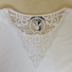 NWT Style & Co Size S Winter Escape Short Dolman Sleeve White Tie Front